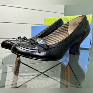 Bobbi Blu “Jill” Black Leather Heels – Size 8M